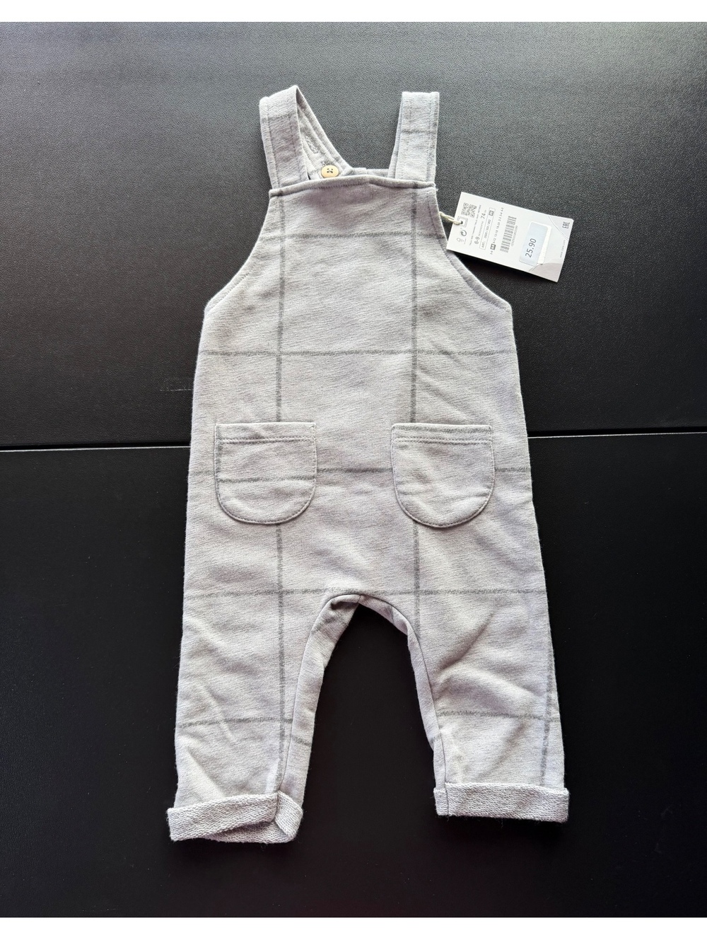 Zara Baby 6-9M Gray Plaid Overall Romper Dungarees NWT 74cm